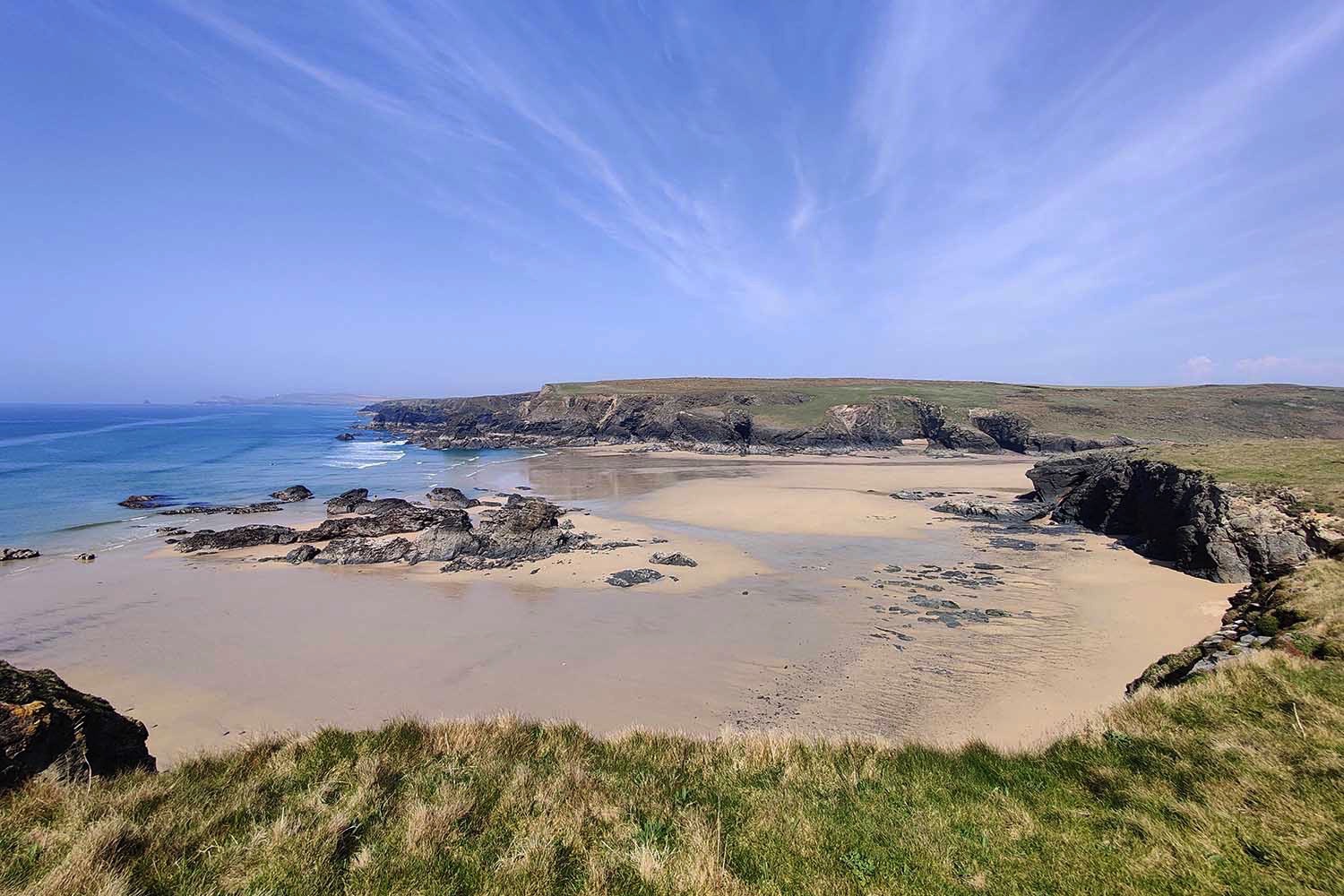 Porthcothan Bay beach near Padstow Cornwall