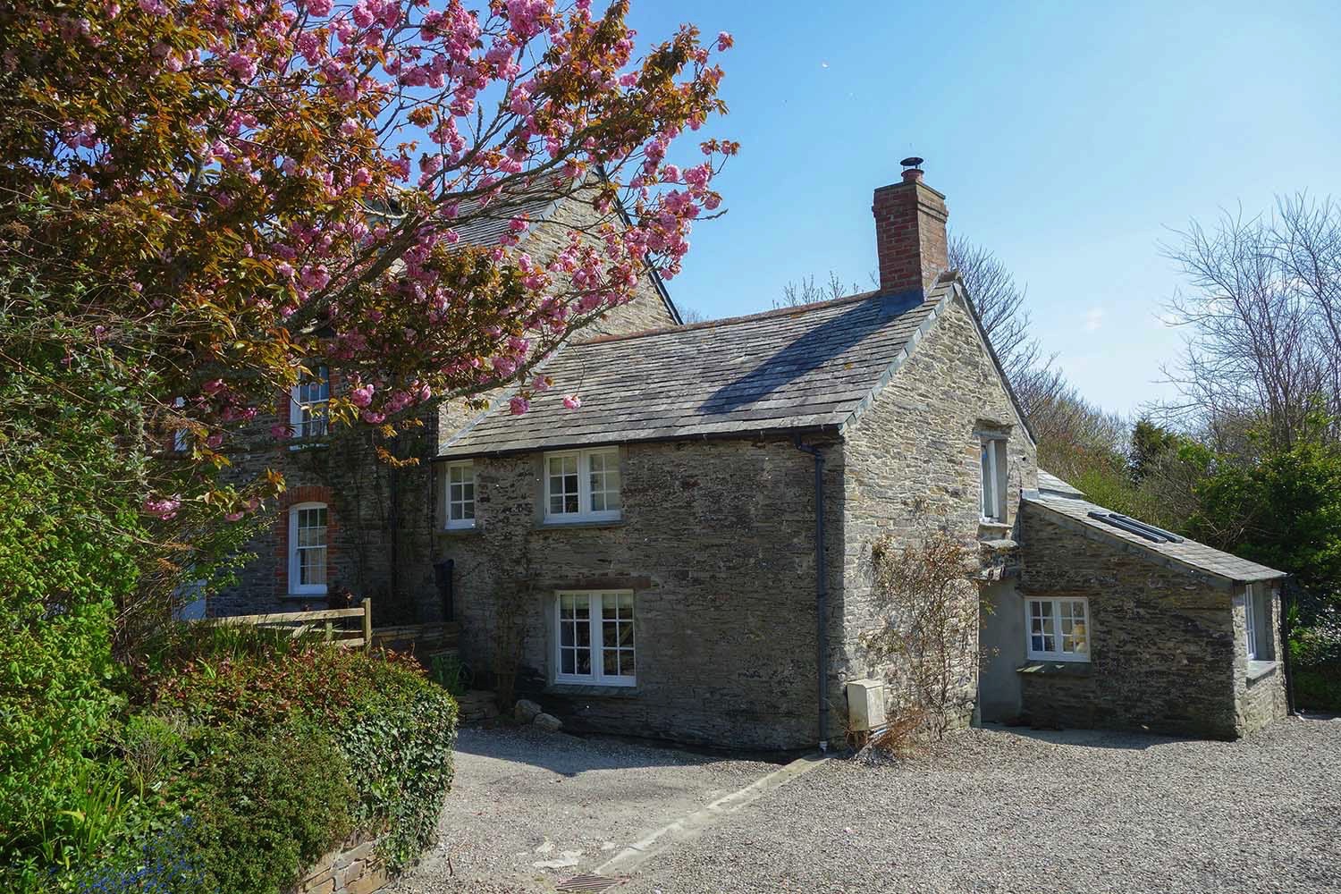 Porthcothan Mill Cottage exterior near Porthcothan Bay Cornwall